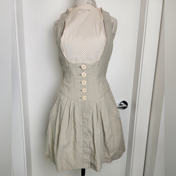 Chevron Pinstripe Sleeveless Mini Dress - Picture 1 of 16